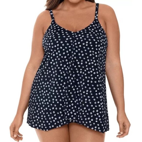 Swim Solutions Galactica Printed Size 10 Pleated Tummy Control Swimdress NWT - Picture 1 of 6